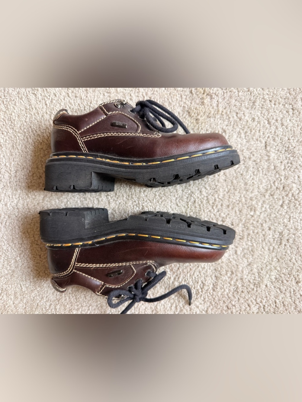 Dr. Martens Women's Brown Leather Platform Oxford Flats